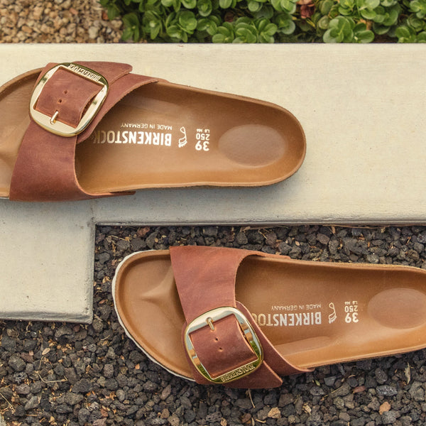 MADRID BIG BUCKLE - COGNAC - LEATHER